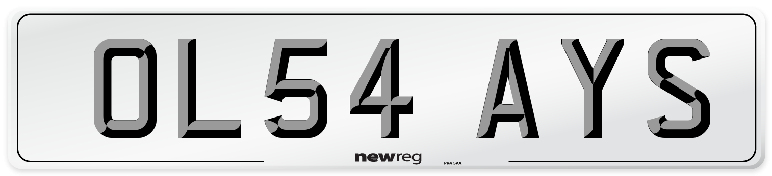OL54 AYS Number Plate from New Reg
